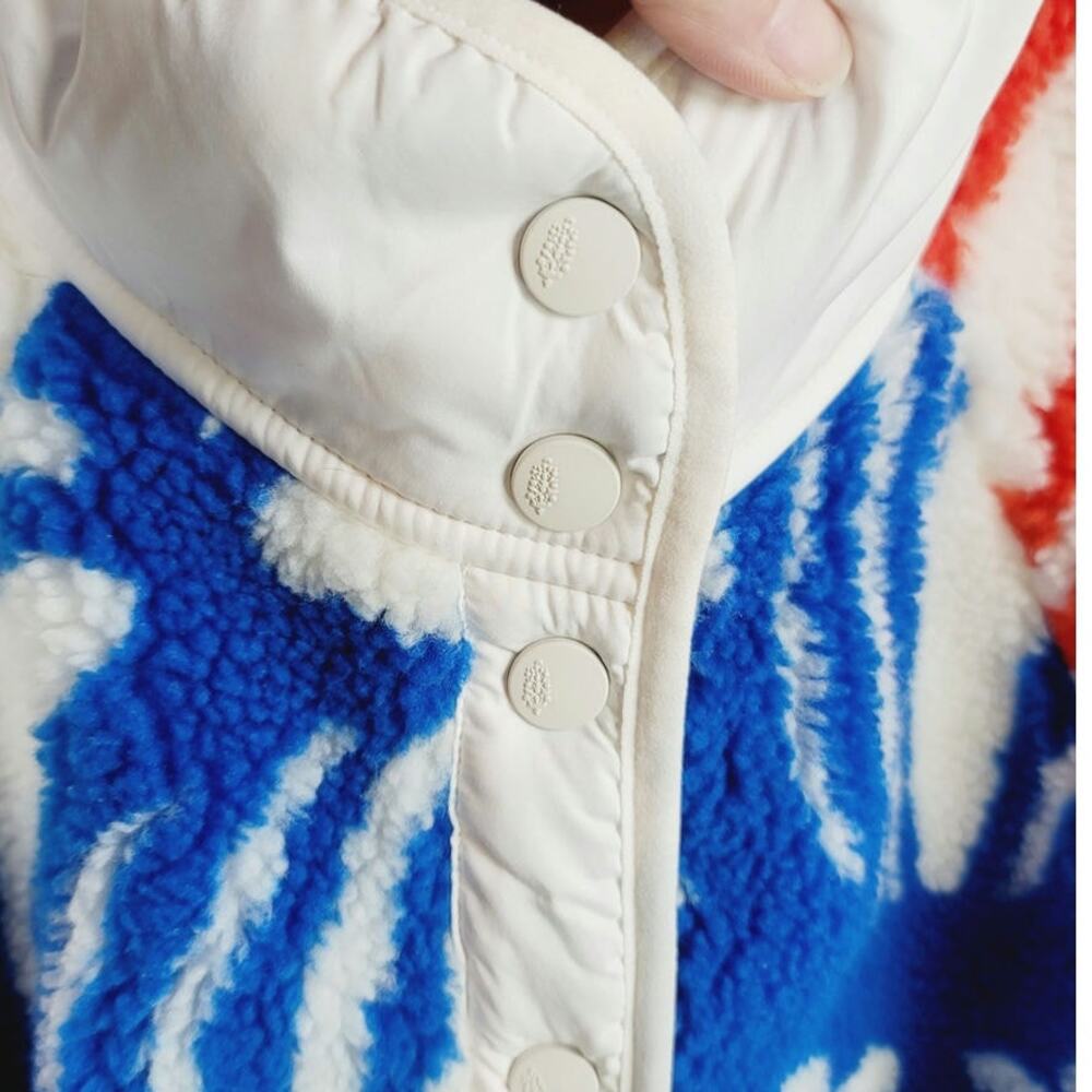 Free People Red White and Blue Floral Sherpa Jacket - Picture 6 of 16